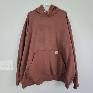 Carhartt Brown Loose Fit Men's Size 3XL Hoodie Fleece Lined Workwear Layers